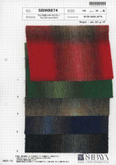 SBW8874 Mescla de alpaca felpuda ombré