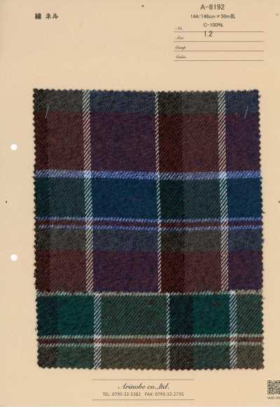 A-8192 Flanela xadrez tradicional de algodão