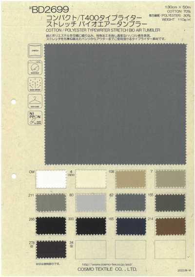 BD2699 CT Typewriter Stretch Acabamento BIO Wash