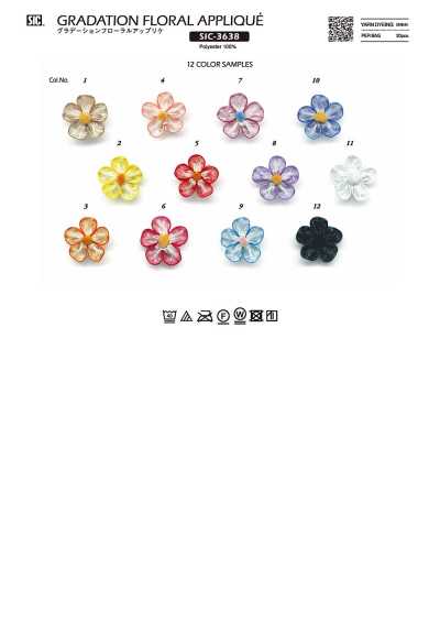 SIC-3638 Aplique Floral em Gradiente