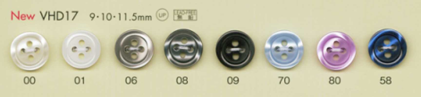 VHD17 Botão de poliéster com aparência de madrepérola da série DAIYA BUTTONS HYPER DURABLE resistente a impactos
