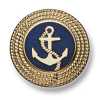 221 Botão de metal fabricado no Japão para ternos e jaquetas, dourado/azul marinho