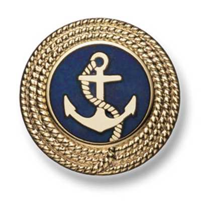 221 Botão de metal fabricado no Japão para ternos e jaquetas, dourado/azul marinho