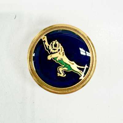 303 Botão de metal fabricado no Japão para ternos e jaquetas, estampa de tigre, azul-marinho, dourado