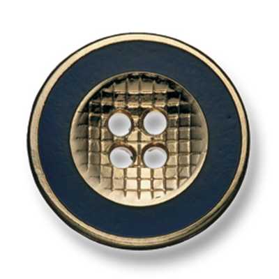 331 Botão de metal fabricado no Japão para ternos e jaquetas dourado/azul-marinho