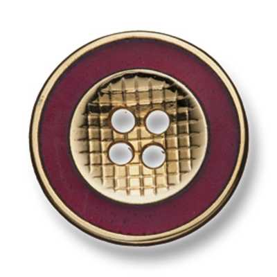 333 Botão de metal fabricado no Japão para ternos e jaquetas dourado/vermelho