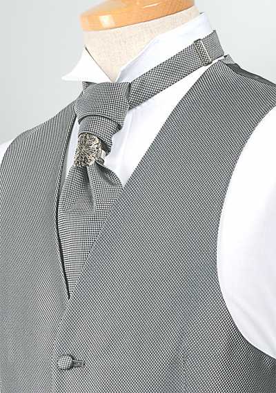 YT-02 Jacquard cinza de poliéster Euro Tie fabricado no Japão
