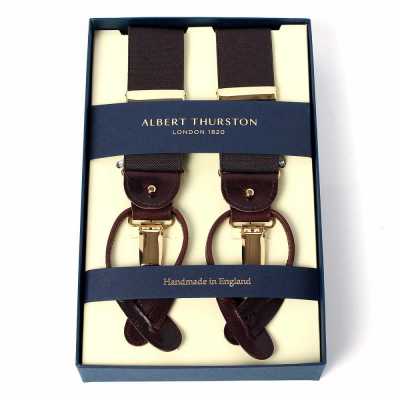 AT-BROWN Albert Thurston Suspensórios Castanho Elástico (Borracha)