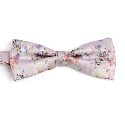 BF-ROSE-PI Gravata borboleta estampada em seda rosa