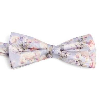 BF-ROSE-PU Gravata borboleta estampada em seda, rosa púrpura