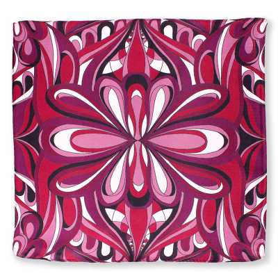 CF-GEO-PU Lenço de bolso estampado em seda Geometria roxa