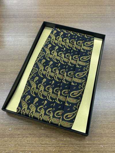 CM-950 Faixa de seda, padrão paisley preto