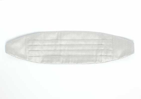 CM-985 Faixa de smoking em jacquard de seda, padrão piqué, cinza claro, de fabricação japonesa