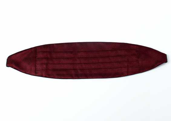 CM-987 Faixa jacquard de seda japonesa, padrão Kanoko, vermelho vinho