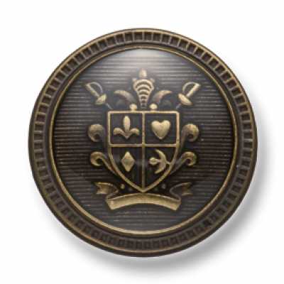 EX210 Botão de metal fabricado no Japão para ternos e jaquetas, dourado envelhecido