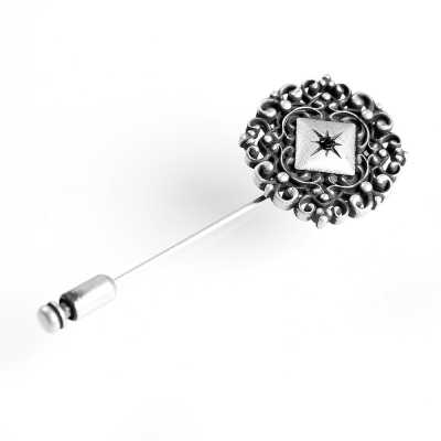 LP-01 Broche de lapela estilo vintage Prata Antiga
