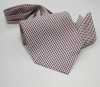 MS-402 Conjunto de gravata ascot amarrada à mão e lenço de bolso, bordô