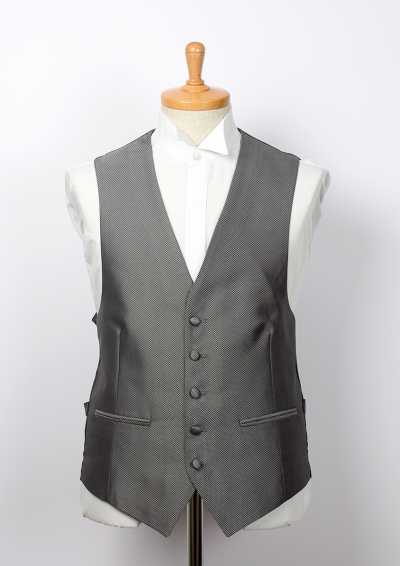 V-02 Colete formal jacquard cinza Fabricado no Japão