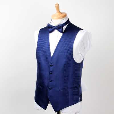 VANNERS-V-009 VANNERS Colete Formal Pied-de-Poule Azul-Marinho