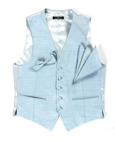 VANNERS-V-31 Colete feito com tecido VANNERS, padronagem de bolinhas, jacquard com aparência de denim, azul índigo