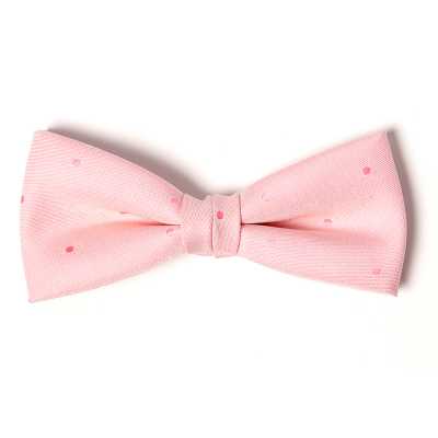 VBF-33 Gravata borboleta feita com tecido VANNERS, padrão de poás, jacquard com aparência de jeans, rosa