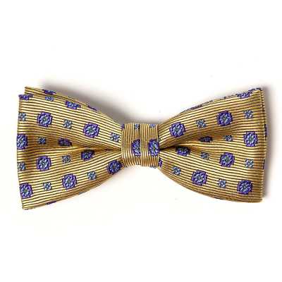 VBF-35 Gravata borboleta feita com tecido VANNERS, amarelo de pequeno padrão
