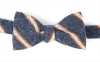 VMT-25 Gravata Borboleta VANNERS Nep Silk Regimental Amarrada à Mão, Azul Marinho