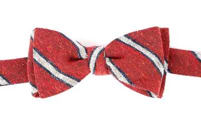 VMT-26 VANNERS Gravata-borboleta regimental de seda nep amarrada à mão Vermelho
