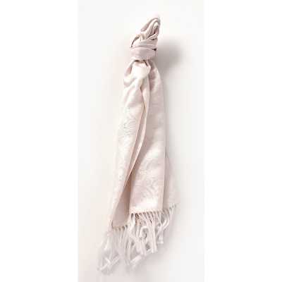 VST-3 Estola em tecido de seda VANNERS, estampa paisley, branco