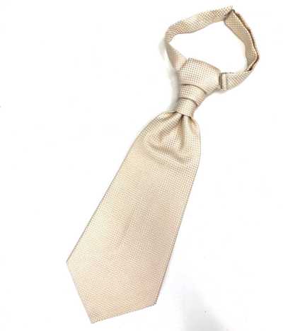 YT-26 Fabricado no Japão Gravata Ascot Jacquard (Gravata Euro) Padronagem Xadrez Creme