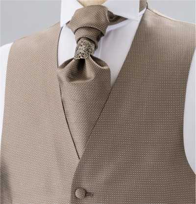 YT-303 Gravata ascot de seda fabricada no Japão (gravata europeia), estampa Komon, marrom