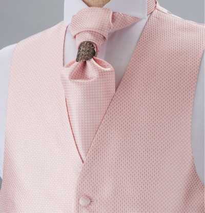 YT-984 Gravata ascot de seda fabricada no Japão (gravata euro), padrão colmeia, rosa