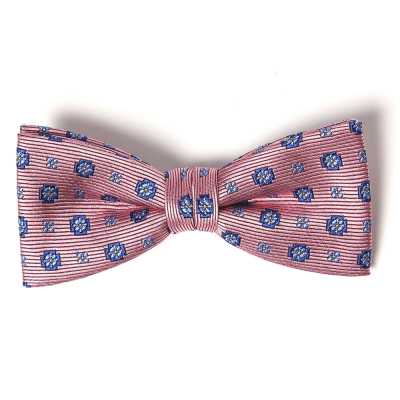 VBF-36 Gravata borboleta feita com tecido VANNERS, padrão Komon, rosa
