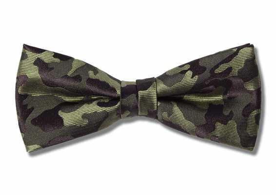 PBF-2 Gravata borboleta com padrão camuflado verde, confeccionada com tecido Pentagono