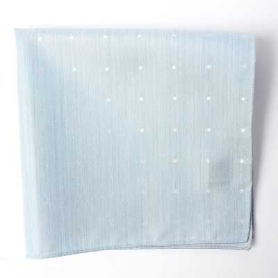 VCF-30 Lenço de bolso em tecido VANNERS com padrão de bolinhas, jacquard com aspecto de denim, azul gelo