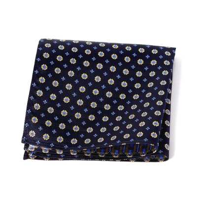 VCF-34 Lenço de bolso em tecido VANNERS, estampado, azul-marinho