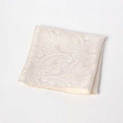 VCF-40 VANNERS Lenço de bolso de tecido, padrão paisley, branco champanhe