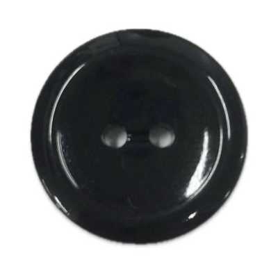 H-3 Botão preto brilhante de dois furos para roupas formais