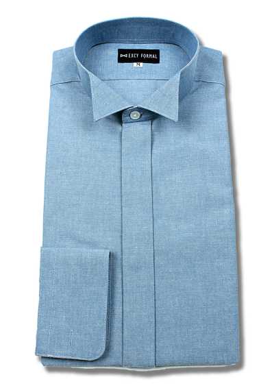 ST-511D Camisa em jeans com gola asa