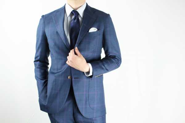 GXPSS1 Terno Único Xadrez Azul Usando Tecido DORMEUIL