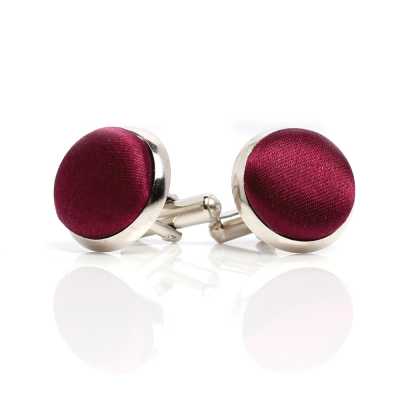 CUFF-V02 Abotoaduras revestidas feitas com tecido de seda VANNERS, vinho