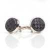 CUFF-V08 VANNERS Seda Têxtil Nogueira Punhos Padrão Houndstooth Preto