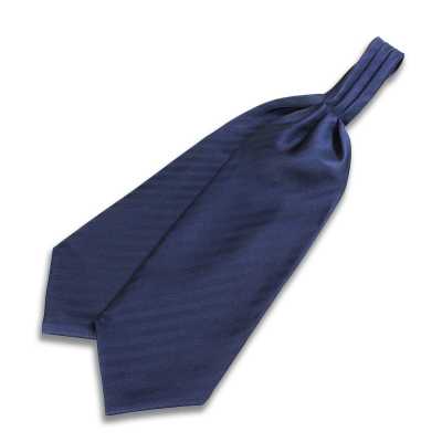 VAS-48 VANNERS Gravata Ascot de Seda Espinha de Peixe Azul Marinho