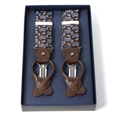 VSR-57 VANNERS Suspensórios de seda Paisley marrons