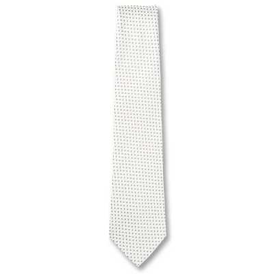 NE-902 Gravata formal, poá, branco-sujo, fabricada no Japão