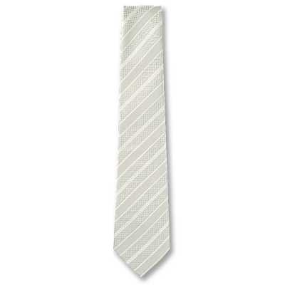 NE-943 Gravata social formal Fabricada no Japão, listras cinza claro