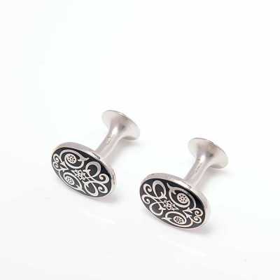 CO-C06-BK CODIS MAYA Abotoaduras Scroll Pretas