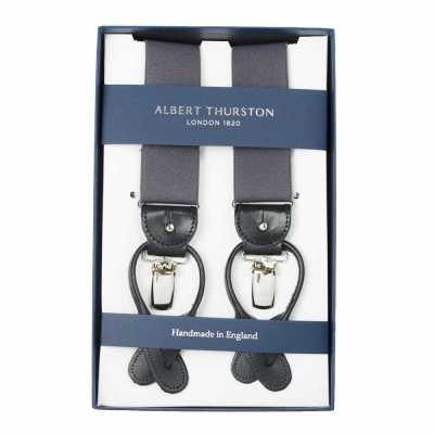 AT-DARKGREY ALBERT THURSTON Suspensórios Cinza Escuro Elástico (Borracha) 2 em 1
