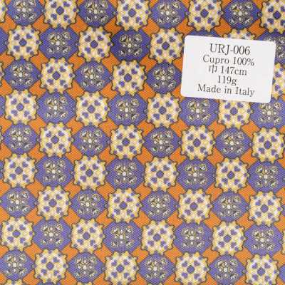 URJ-006 Fabricado na Itália, forro estampado 100% cupro, padrão Komon