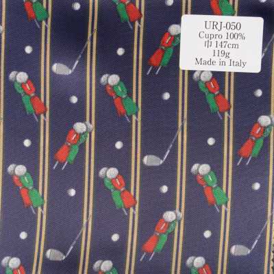 URJ-050 Forro estampado de Cupro 100% fabricado na Itália, padrão de golfe